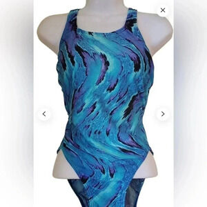 Speedo one piece blue swimsuit size 6